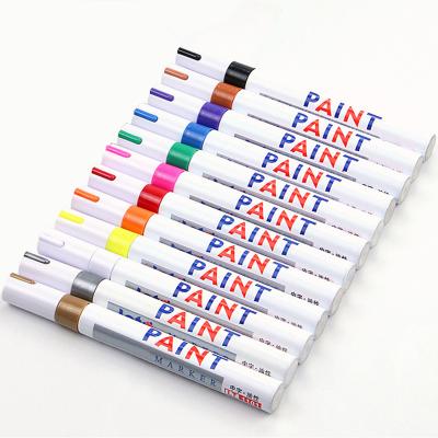 China Vivid And Vibrant Metallic Color Water Resistant No Fade Vivid And Vibrant Permanent Ink Oil Based Paint Marker For Tire Glass Metal Stone Wood for sale