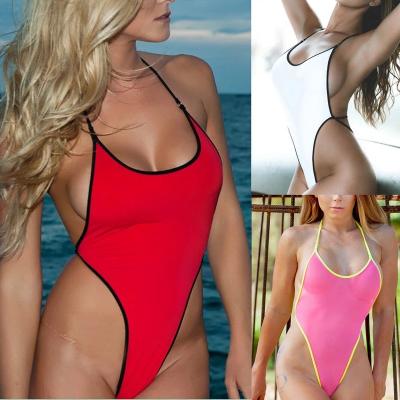 China QUICK DRY Swimsuit One Piece Swimwear Women Piping High Cut Strappy Padded Beach Wear Bathing Suit Monokini for sale