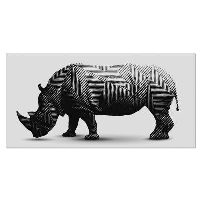 China All Premium Environmental Aluminum Frame Rhinoceros Color Palettes Canvas Oil Painting Glass Oil Painting Acrylic Wall Art For Wall Decoration. for sale