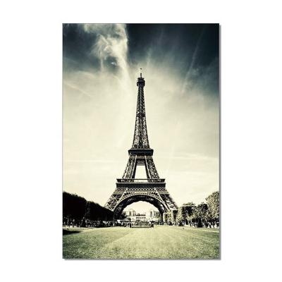 China All Amazon Hot Sale Environmental Materials 45 Degree Diamond Polished Classic Art Eiffel Tower Frameless Acrylic Painting For Office Background Wall for sale