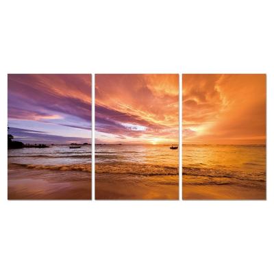 China All Hot Sale HD Materials Acrylic Painting Wall Art Prints Canvas Art Posters Environmental Warm Crystal Clear Seascape Sunrise For Wall Decor for sale