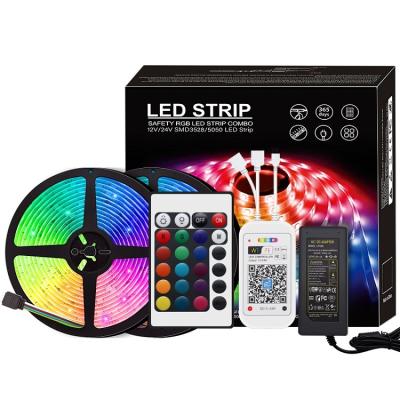 China Wholesale Wedding Home Decoration Waterproof Home Decoration RGB 5050 5m 150 Led Strip Light Wedding With IR 44 Master Controller for sale