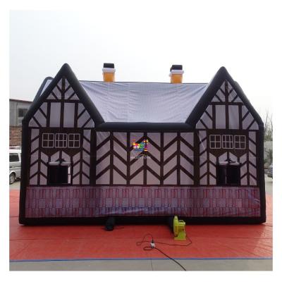 China Custom Size Commercial Party Blow Up Bar Tent Wooden Inflatable House Irish Bar For Advertising Party Event for sale