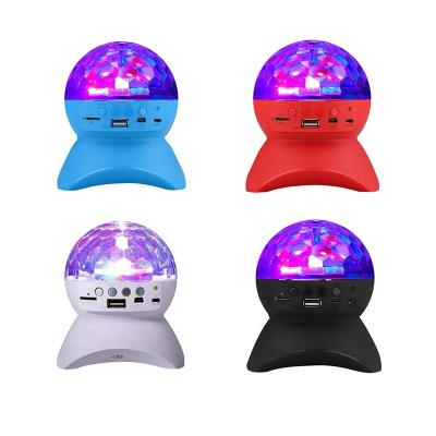 China Home Wireless LED Music Speaker Stage Light Disco Ball Lights For Kids KTV Party Music Grid Laser Projector Rotating Night Light for sale