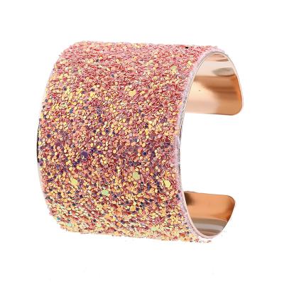 China 2021 Fashion Glitter Romantic Multicolor Cuff Bracelets For Women for sale