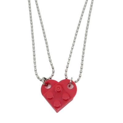 China FASHIONABLE legos heart shape building blocks necklaces pendant couple for sale