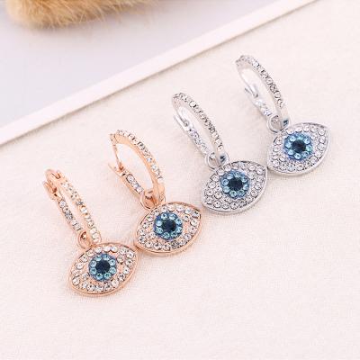 China Fashion Jewelry Romantic Gold Hoop Rhinestone Hoop Earrings Eye Earrings for sale