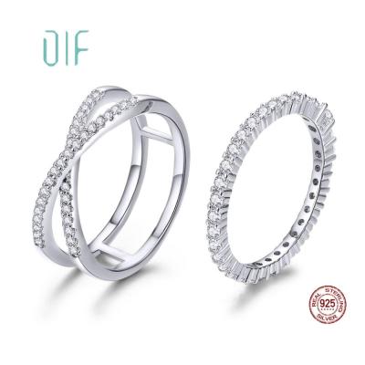 China Simple Romantic Ring 925 Sterling Silver Jewelry DLF Combination Couple Ring for sale