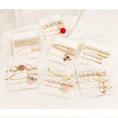 China Hot Design Korean Hair Accessories For Girls Women Pin Hair Clips With Pearl for sale