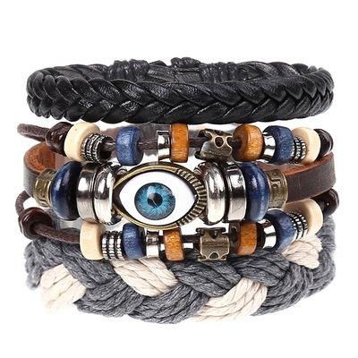 China Fashionable Wholesale Mens Handmade Bracelet Set For Men From Mexico Bead Bracelet Evil Eye Blue Bracelet for sale