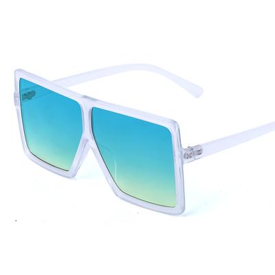 China New Brand Oversized Luxury Fashionable Flat Surface Vintage Men Women Sunglasses Gradient Blue Red Blue Gradient Shades for sale