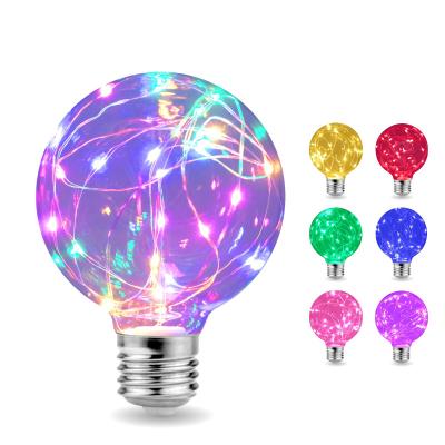 China Residential LED Edison String Light Bulb E27 110V 220V G95 RGB Colorful Lighting Copper Wiring Bulb Decor Holiday Night Light Home Lamp for sale