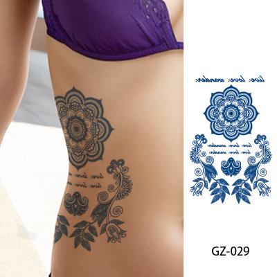 China Temporary Custom Temporary Tattoo Nature Herbal Lasting 15 Days Realistic Matte Blue Juice Semi Permanent Tattoo Stickers Waterproof for sale