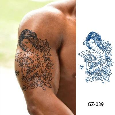 China Temporary Custom Design  Half Arm Tattoo Sticker Matte Blue Semi Permanent Long Lasting Temporary Waterproof Tattoo Sticker for sale