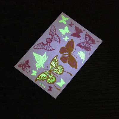 China Temporary Custom waterproof christmas personalized luminous tattoos neon tattoo luminous temporary tattoos stickers for sale