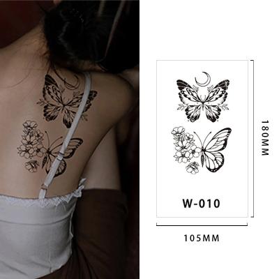 China Temporary Herbal Ink Juice Semi Permanent Tattoo Custom Waterproof Body Makeup Temporary Butterfly Body Tattoo Sticker for Ladies for sale