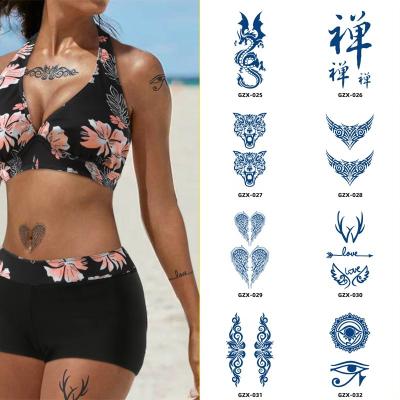 China Temporary Custom Temporary Tattoo Waterproof Long Lasting Semi Permanent Small Tattoo Arm Juice Herbal Tattoo for sale