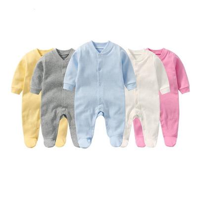 China Wholesale Soft And Comfortable Color Customizable Single Baby Footed China 100% Cotton Pajamas for sale