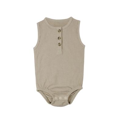 China Soft and Cozy Custom Organic Cotton Baby Waffle Baby Bubble Romper Organic Baby Jumpsuit for sale