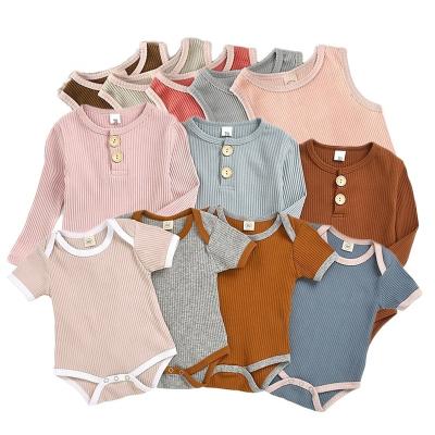 China Custom Breathable Soft Safe Wholesale Solid Color Super Soft 100% Organic Cotton 0-3 Months Baby Clothes for sale