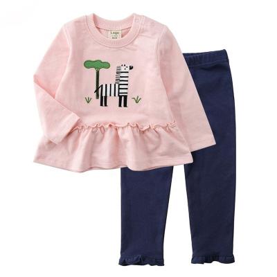 China Wholesale Custom Soft and Comfortable Fashion Toddler Baby Girl Shirt and Pants Kids Clothing Set for sale