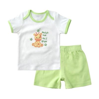 China Antibacterial Factory Summer Kid Baby Cotton T-shirt and Shorts Custom Wholesale Clothing Set for sale