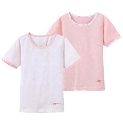 China Wholesale Custom Organic Cotton Anti Shrink Girls Short Sleeve T Shirts Blank Kids for sale