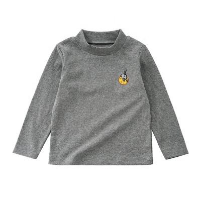 China 2019 autumn winter chest embroidery pullover crewneck plain anti-shrink simple sweatshirts for kids for sale