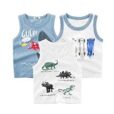 China Summer Viable Custom Wholesale Organic Cotton Plant Cute Printed Custom Boy's Tank Top Kids for sale