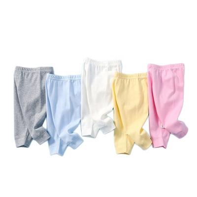 China Wholesale Custom Fade Proof Factory Solid Color Cotton Baby Gaiters Organic Pants for sale