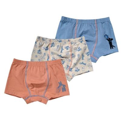 China Wholesale Custom Breathable Cotton 5% Spandex 95% Cotton Kids Boys Underwear Cute Printed Children's Underwear for sale