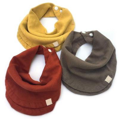 China Antibacterial Wholesale Custom Snap Buttons Adjustable Single Color Canvas Cotton Bib Scarf Infinity Scarf Bibs for sale