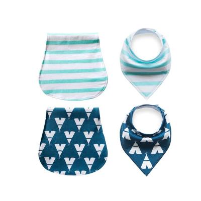 China Guangzhou Antibacterial Manufacturer Custom Printing Premium Matching Organic Baby Bibs And Burping Cloth Sets for sale