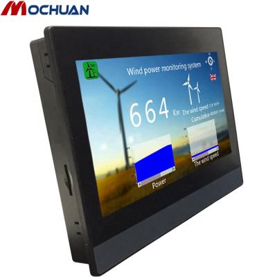 China Programmable open frame 7inch modbus rtu rs485 touch screen resistive PLC 7inch for sale