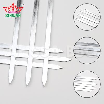 China 6pcs 48*1 Barbecue Sign BBQ Sign BBQ Meat Skewers Kebab Kebab Needle Easily Cleaned Indoor Outdoor Handmade Grilling Tool for sale