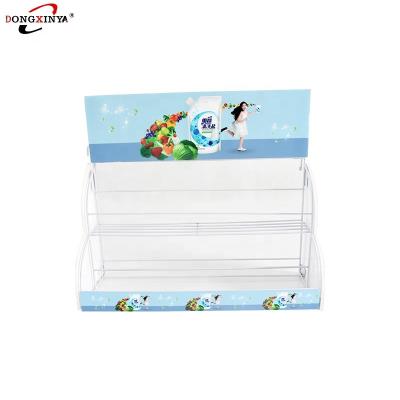 China Supermarket Supermarket Daily Provisions With Hooks Large Capacity Metal Shelf for sale