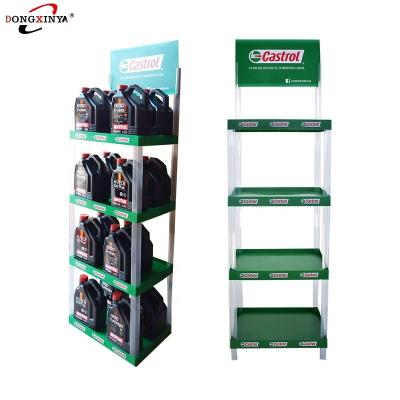 China Supermarket design plastic engine oil bottle holder lubricant bottle holder unit shelf car oil display rack for sale