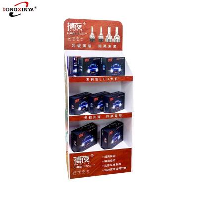 China Custom Supermarket Car Parts Wooden Motor Oil Display Rack Exhibition Hall Lubricating Oil Sample Display Rack for sale