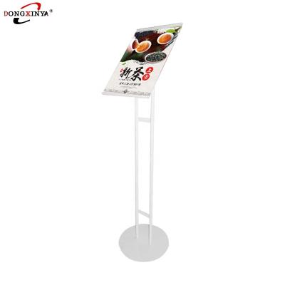 China Supermarket A4 Size Advertising Frame Food Poster Clothing Store Metal Promotional Display Rack for sale