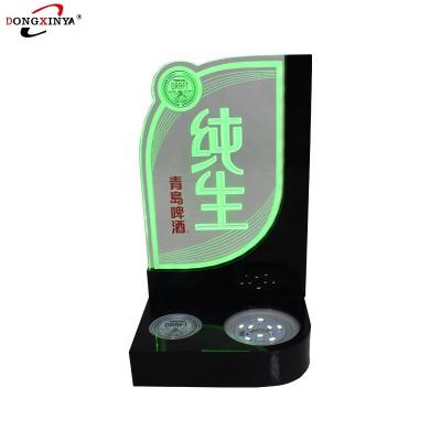 China LED Light To Show Your Product Well Custom Design Clear Mounted LED Lighted Color Changing Acrylic Beer Display For Liquor Bottle Glorifier Bar Led Display Stand for sale