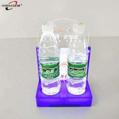 China LED Light To Show Your Product Well Desk Led Light Wine Acrylic Bottle Display Stand With Four Packs for sale