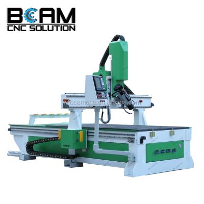 China Hotels BCM1325D 4axis 3D cnc router machine woodworking with auto circle tool switch for sale