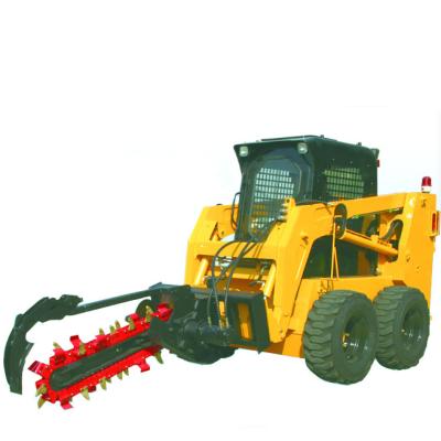 China Tavol Brand Small Skid Earthworks Hotels Small Beef Loader Skid Steer Track Loader With Trencher for sale