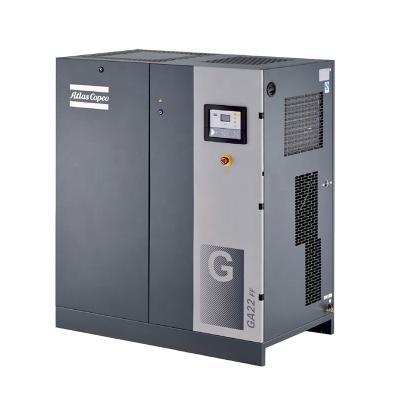 China Lubricated Atlas copco GA 22 oil-injected rotary screw air compressor for Atlas Copco GA15-26/11+-30 series with tank and dryer for sale