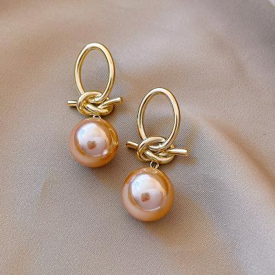 China Other Fashion Korean Exquisite Simple Soft Earrings New Style Pearl Knot Earring Female Jewelry for sale