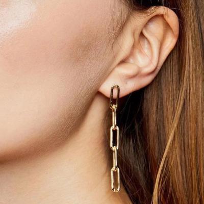 China New Trendy Fashion Dangle Drop Earrings Korean For Women Gold Earring Wedding Jewelry Gifts Geometric Hyperbole Long Chain Punk 2020 for sale