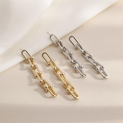 China FASHION trend long chain earrings for women statement female punk gold tassel luxury vintage dangle drop snake link chain earrings for sale