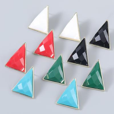 China Vintage S925 Needle Silver Triangle Resin Geometric Earrings for sale