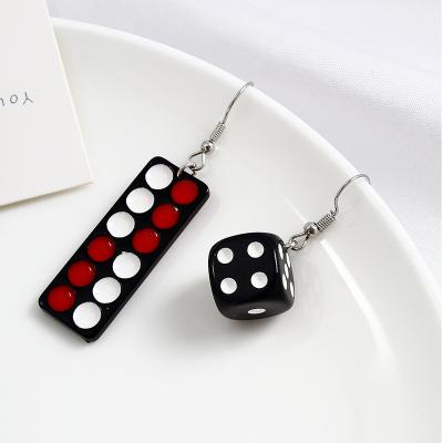 China New acrylic resin dies and creative FASHIONABLE domino cube statement earrings for sale