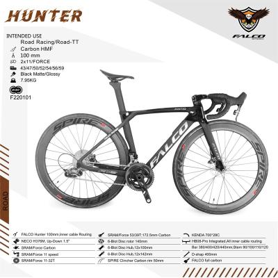 China Carbon Fiber Flaco Disc Road Bike Frame 2022, AERO Internal All Disc Carbon Road Bike, Machanical Flat Frame and Di2 Groupset Compatible Bike for sale